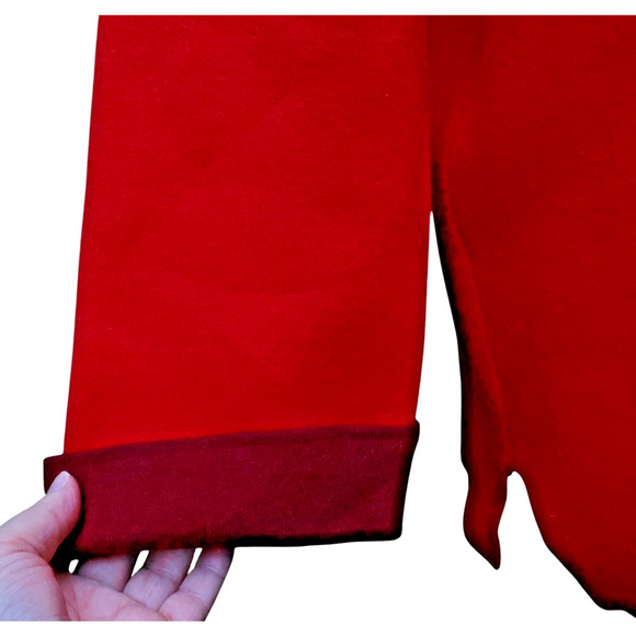 Tahari Red Knit Sweater Holiday Christmas Crew Neck Back Zipper Winter Size L - Picture 2 of 8